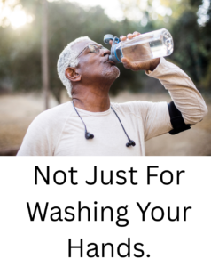 Older Adult drinking from a water bottle
